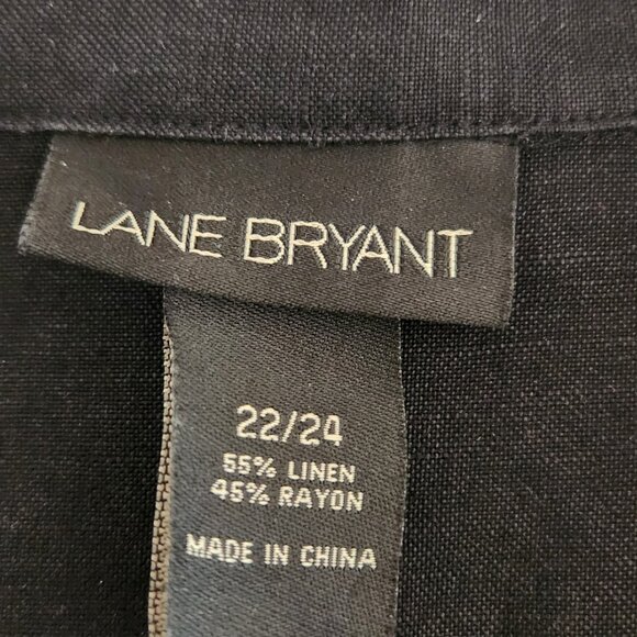 Black, linen, button down, Lane Bryant, 22/24 - Picture 3 of 3